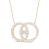 Thumbnail Image 2 of 0.95 CT. T.W. Diamond Interlocking Circles Necklace in 10K Gold