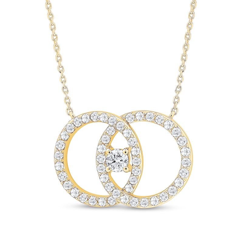 0.95 CT. T.W. Diamond Interlocking Circles Necklace in 10K Gold|Peoples Jewellers