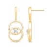 Thumbnail Image 1 of 0.085 CT. T.W. Diamond Solitaire Intertwined Double Circle Drop Earrings in 10K Gold