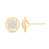 Thumbnail Image 0 of 0.18 CT. T.W. Multi-Diamond Beaded Circle Frame Stud Earrings in 10K Gold