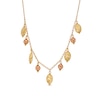 Thumbnail Image 0 of Italian Gold Dangle Bead Necklace in Hollow 18K Two Tone Gold