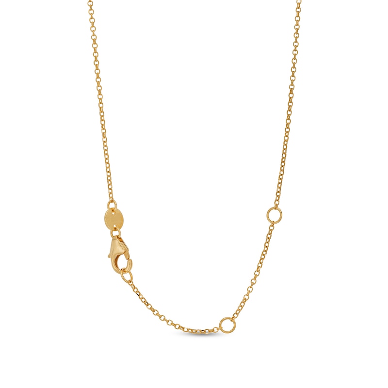 Italian Gold Dangle Bead Necklace in Hollow 18K Two Tone Gold