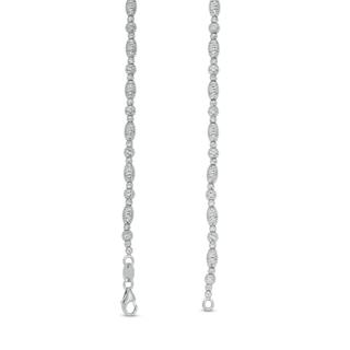 Diamond-Cut Bead Bracelet in Hollow 18K White Gold