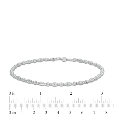 Diamond-Cut Bead Bracelet in Hollow 18K White Gold