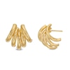 Thumbnail Image 1 of Fan Button Stud Earrings Hollow 18K Gold