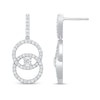 Thumbnail Image 0 of 0.95 CT. T.W. Diamond Intertwined Circle Drop Earrings in 10K White Gold