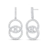 Thumbnail Image 1 of 0.95 CT. T.W. Diamond Intertwined Circle Drop Earrings in 10K White Gold