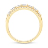 0.95 CT. T.W. Princess-Cut and Round Diamond Border Triple Row Anniversary Band in 14K Gold