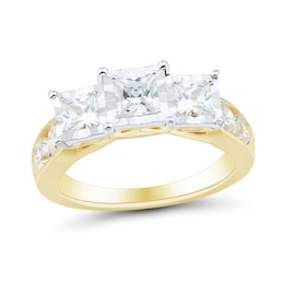 1.95 CT. T.W. Princess-Cut Diamond Past Present Future® Miracle Engagement Ring in 14K Gold