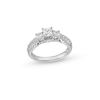 1.23 CT. T.W. Princess-Cut Diamond Past Present Future® Double Row Engagement Ring in 14K Gold