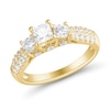 Thumbnail Image 1 of 1.23 CT. T.W. Princess-Cut Diamond Past Present Future® Double Row Engagement Ring in 14K Gold