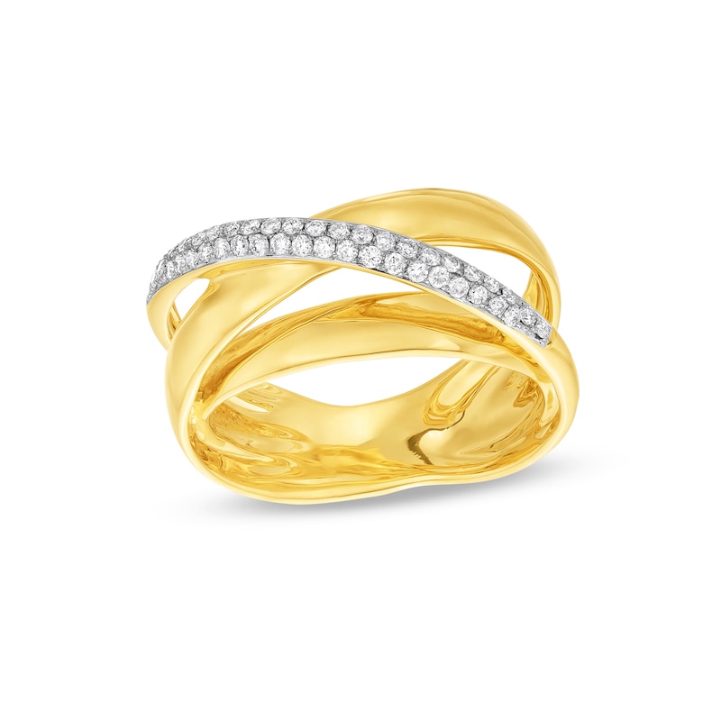 Italian Gold 0.20 CT. T.W. Diamond Orbit Ring in 18K Gold|Peoples Jewellers