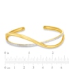 Thumbnail Image 1 of Italian Gold 0.25 CT. T.W. Diamond Bypass Bangle Bracelet in 18K Gold