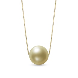 10.0mm Golden South Sea Cultured Pearl Pendant in 14K Gold