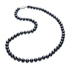 Thumbnail Image 1 of 6.0mm Dyed Black Akoya Cultured Pearl Strand Necklace with Sterling Silver Clasp