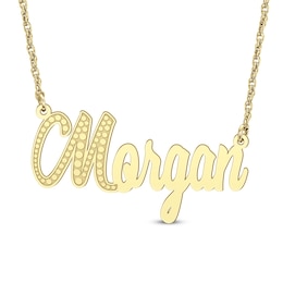 Cursive Name with Beaded Accent Necklace (1 Line)