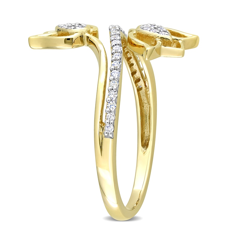 0.16 CT. T.W. Diamond Tulip Split Shank Ring in 10K Gold|Peoples Jewellers