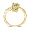 0.16 CT. T.W. Diamond Tulip Split Shank Ring in 10K Gold