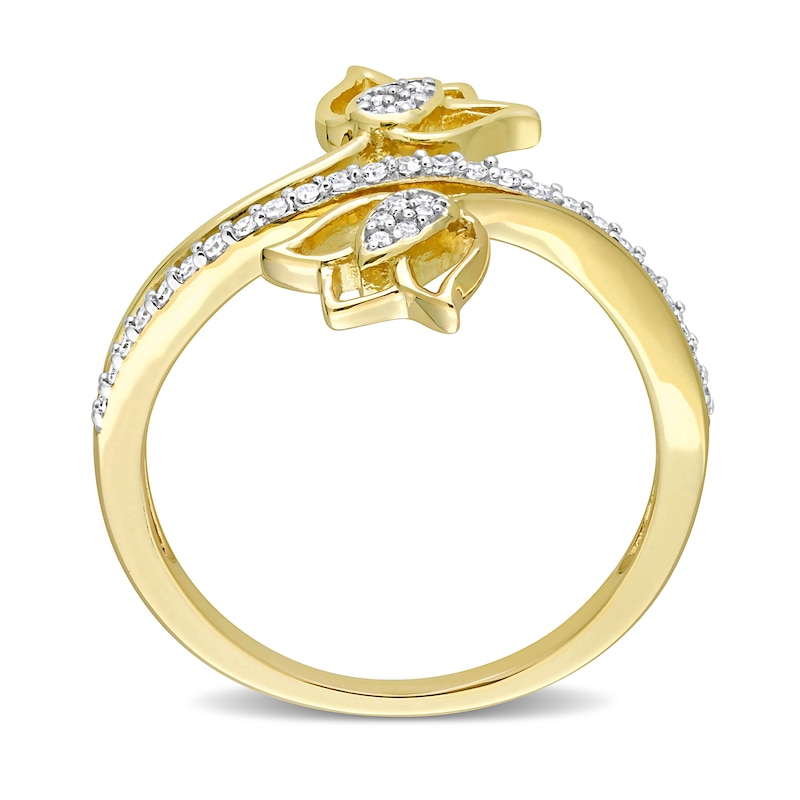 0.16 CT. T.W. Diamond Tulip Split Shank Ring in 10K Gold|Peoples Jewellers