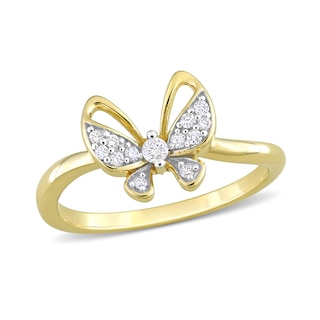 0.12 CT. T.W. Diamond Butterfly Ring in 10K Gold