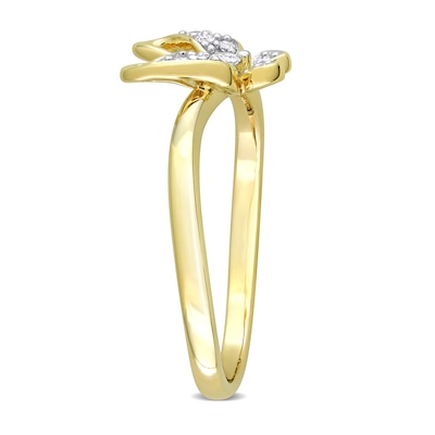 0.12 CT. T.W. Diamond Butterfly Ring in 10K Gold