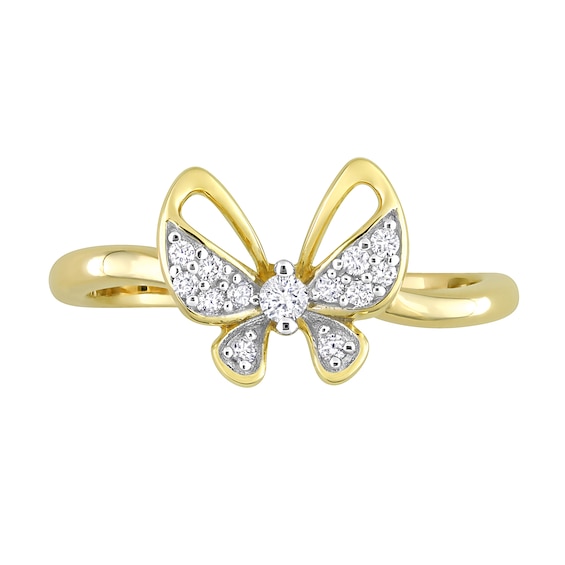 0.12 CT. T.W. Diamond Butterfly Ring in 10K Gold