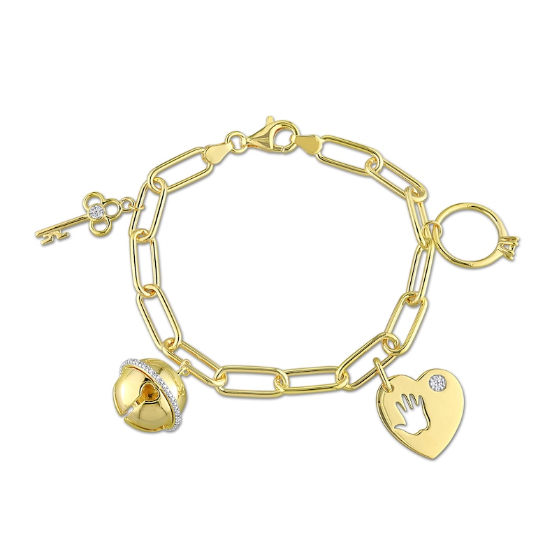 Heart Charm Toggle Bracelet In Sterling Silver ,18K Gold or 18K Rose Gold -  7.5