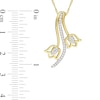 0.15 CT. T.W. Diamond Tulip Pendant in 10K Gold