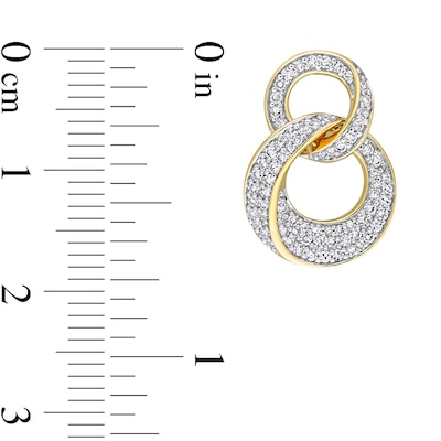 0.65 CT. T.W. Diamond Interlocking Circles Drop Earrings in 14K Gold