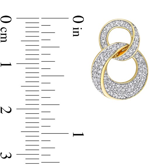 0.65 CT. T.W. Diamond Interlocking Circles Drop Earrings in 14K Gold