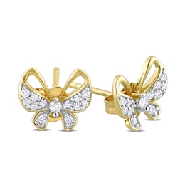 0.14 CT. T.W. Diamond Butterfly Stud Earrings in 10K Gold