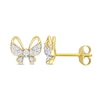 Thumbnail Image 1 of 0.14 CT. T.W. Diamond Butterfly Stud Earrings in 10K Gold