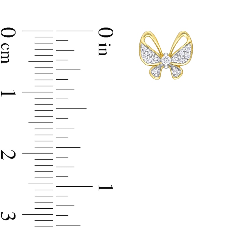 0.14 CT. T.W. Diamond Butterfly Stud Earrings in 10K Gold
