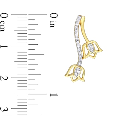 0.18 CT. T.W. Diamond Tulip Drop Earrings in 10K Gold