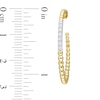 Thumbnail Image 1 of 0.21 CT. T.W. Diamond Beaded Bar Hoop Earrings in 14K Gold