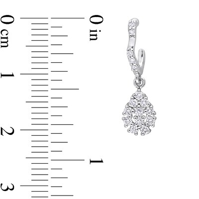 0.41 CT. T.W. Diamond Pear Frame Drop Earrings in 14K White Gold