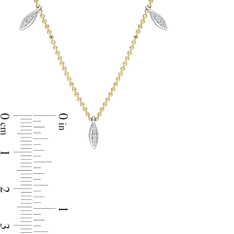 0.09 CT. T.W. Diamond Frame Station Necklace in 14K Two-Toned Gold|Peoples Jewellers