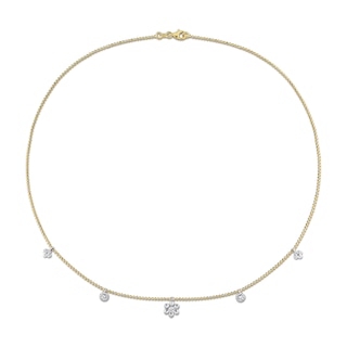 0.29 CT. T.W. Diamond Flower Frame Station Necklace in 14K Two-Toned Gold