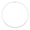 Thumbnail Image 1 of 0.59 CT. T.W. Diamond Scallop Edge Necklace in 14K White Gold