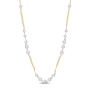 0.57 CT. T.W. Diamond Bezel and Bar Necklace in 14K Two-Toned Gold