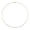 0.57 CT. T.W. Diamond Bezel and Bar Necklace in 14K Two-Toned Gold