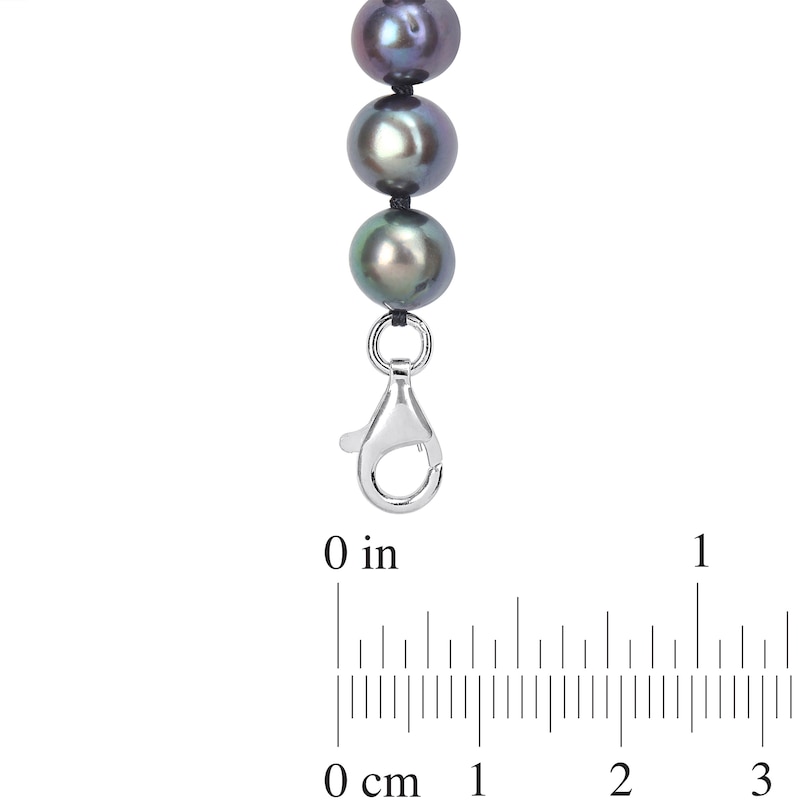 Men's 7.0-7.5mm Black Tahitian Cultured Pearl Anchor Necklace in Sterling Silver|Peoples Jewellers