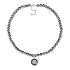 Men's 7.0-7.5mm Black Tahitian Cultured Pearl Compass Necklace in Sterling Silver