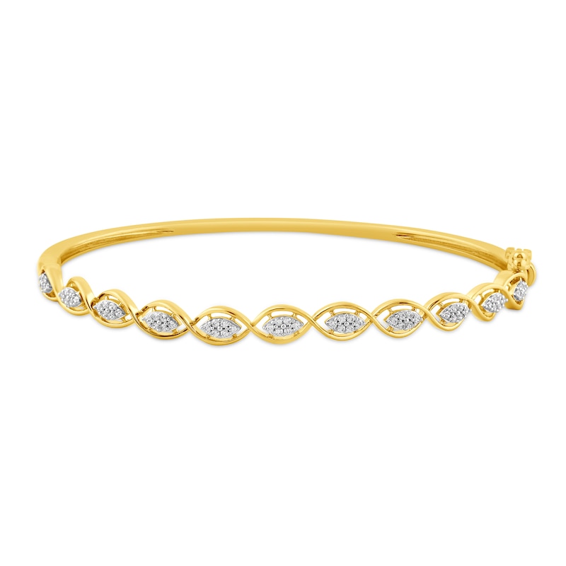 0.50 CT. T.W. Diamond Marquise Frame Bangle in 10K Gold|Peoples Jewellers