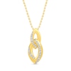 Thumbnail Image 0 of 0.20 CT. T.W. Diamond Double Link Drop Pendant in 10K Gold