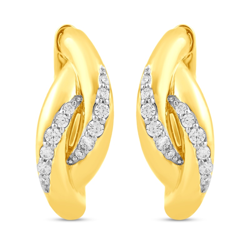 0.20 CT. T.W. Diamond Twist Earrings in 10K Gold | Peoples Jewellers