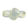 0.45 CT. T.W. Multi-Diamond Flower Bypass Ring in 10K Gold