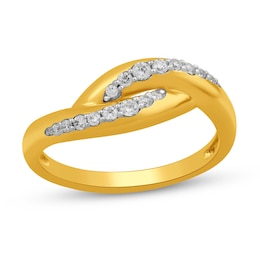 0.20 CT. T.W. Diamond Twist Ring in 10K Gold