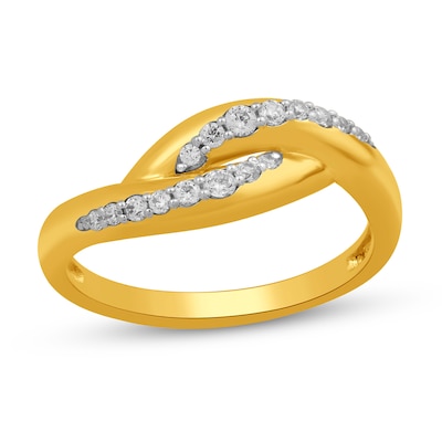 0.20 CT. T.W. Diamond Twist Ring in 10K Gold