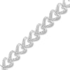 Thumbnail Image 0 of 0.25 CT. T.W. Diamond Open Heart Link Bracelet in Sterling Silver